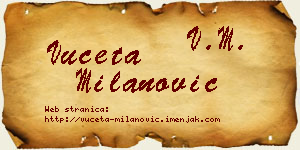 Vuceta Milanović vizit kartica